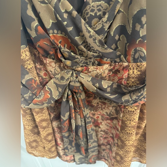 Bandolino Size 14 Brown Floral/Mosaic Baby Doll Tank Top - Picture 3 of 4